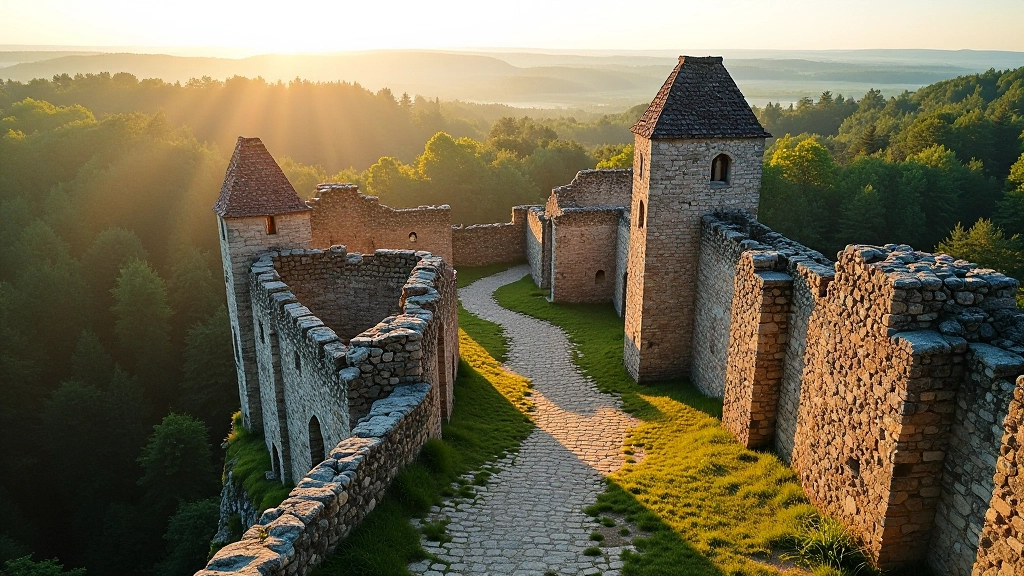 Detailed view of ancient castle ruins in Sigulda showing historic stone architecture and natural landscape